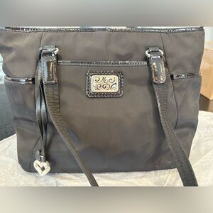 Brighton Black Women's Nylon Tote Bag with Silver Accents